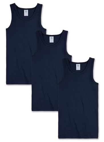 Sanetta Jungen 3Er Pack Shirt, 300000 Unterhemd, Blau (Neptun 50226), 140