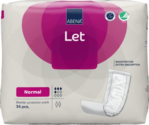 ABENA Let Normal Inkontinenzeinlagen für Frauen und Männer | 34 Stück | Diese saugfähigen Einlagen können als Damenbinden bei starker Blutung verwendet werden, werden aber hauptsächlich als