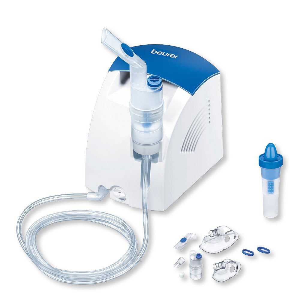 Beurer Inhalator IH 26 und Nasenspülung mit Kompressor: zur Behandlung von Atemwegserkrankungen wie Erkältungen und Bronchitis, White, 1 Stück (1er Pack)