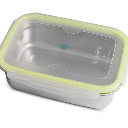 Lunchbox Small 650ml aus Edelstahl mit praktischem Klickverschluss 'Brotzeit Klick' - 100% BPA frei, fest verschliessbar