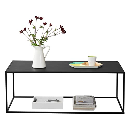 [en.casa] Konsolentisch Beistelltisch 40x110x50 cm Wohnzimmertisch Industrie-Design Metall Schwarz