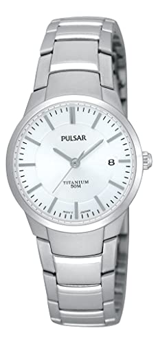 Pulsar Damen Analog Quarz Uhr mit Titan Armband PH7129X1