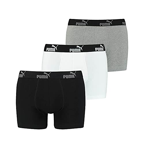 PUMA 12 er Pack Boxer Boxershorts Herren Unterwäsche sportliche Retro Pants, Farbe:Black Combo, Bekleidungsgröße:L