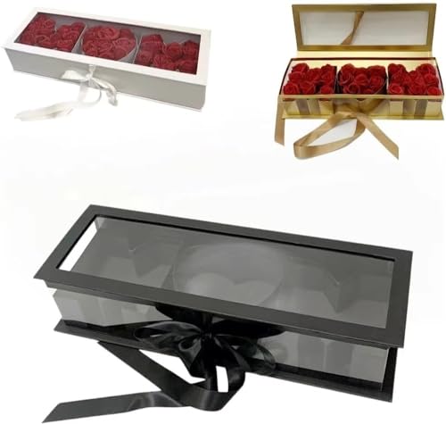 Leeres Blumengeschenk in Buchstabenform for Mütter, befüllbare Schokoladen-Erdbeerblumen-Verpackungsbox, dekorative Box for DIY-Geschenkverpackungen (Size : Black)