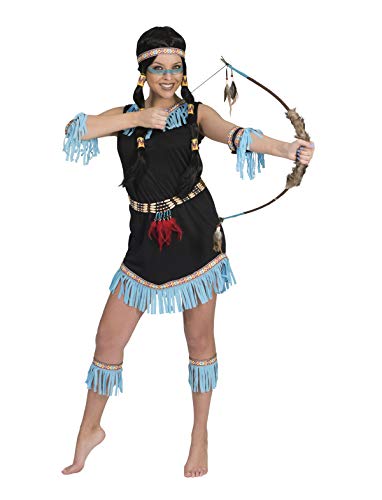Generique - Indianerin Kostüm mit Fransen blau
