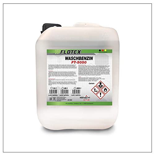 Flotex® - Waschbenzin 10L - Lösungsmittel für Fleckentfernung auf Textil, Kunststoff, Oberflächen & Arbeitsgeräten - Waschbenzin Reinigungsbenzin - Benzin Reiniger