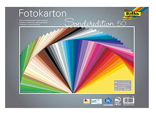 Fotokarton 50 x 70 cm in 50 Farben sortiert, 300 g/m²