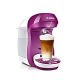 Tassimo Happy Kapselmaschine TAS1001 Kaffeemaschine by Bosch, über 70 Getränke, vollautomatisch, geeignet für alle Tassen, platzsparend, 1400 W, 0.7 liters ,Weiß/Rosa