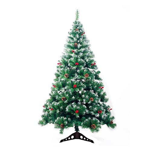 Künstlicher Tannenbaum Weihnachtsbaum 120 cm mit Schnee-Effekt und Tannenzapfen (P-14554)