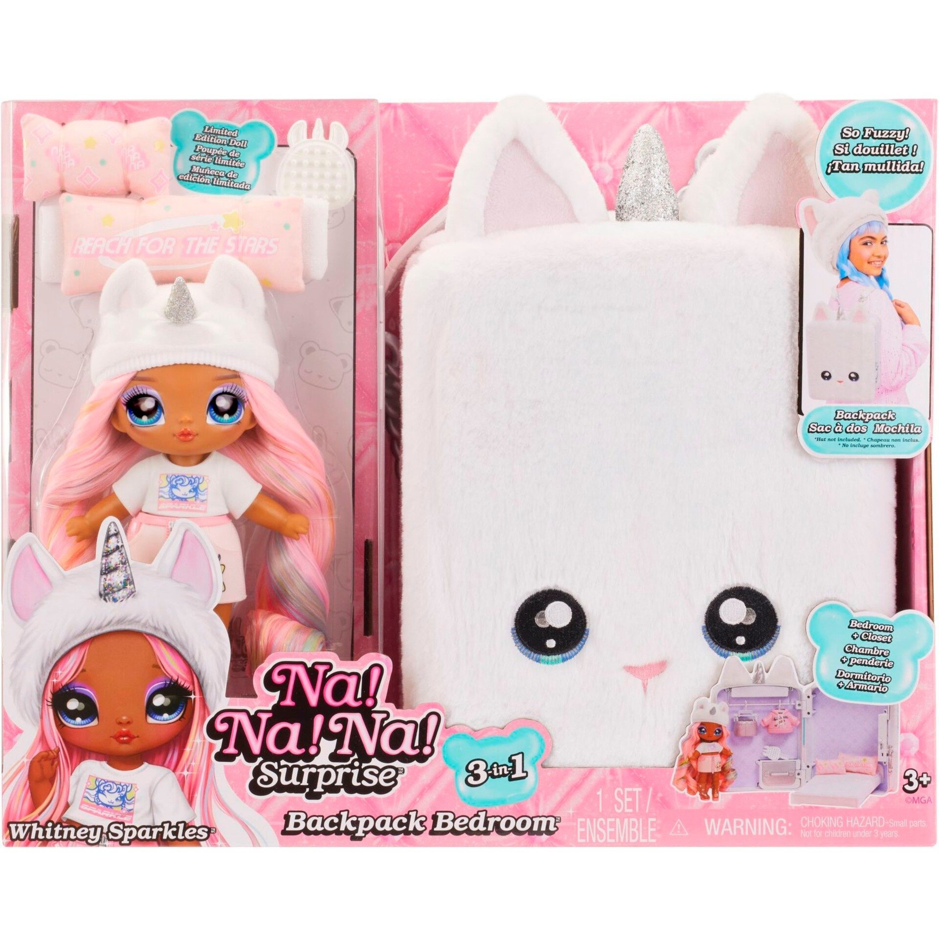 Na! Na! Na! Surprise 3-in-1 Backpack Bedroom Unicorn Playset- Whitney Sparkles