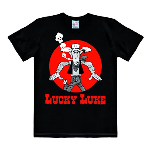 Logoshirt Comic - Cowboy - Lucky Luke - Daisy Town - T-Shirt Herren - schwarz - Lizenziertes Originaldesign, Größe XS