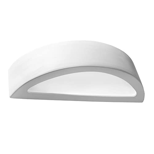 MiaLux Wandbeleuchtung GAMMA LED 3000K – Moderne Wandleuchte aus Keramik – Wandlampe Innen – E27-Fassung – Glühbirne Enthalten – Wandleuchte Innen – 40,5x14,5x10 cm