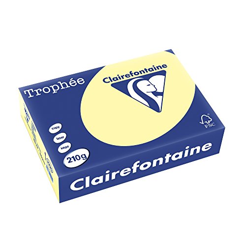 Clairefontaine Trophée - Kanarische Ries-Papier/Karton, 250 Blatt, DIN A4, 21 x 29.7 cm, gelb