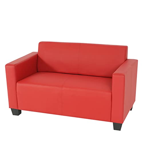Mendler 2er Sofa Couch Lyon Loungesofa Kunstleder - rot