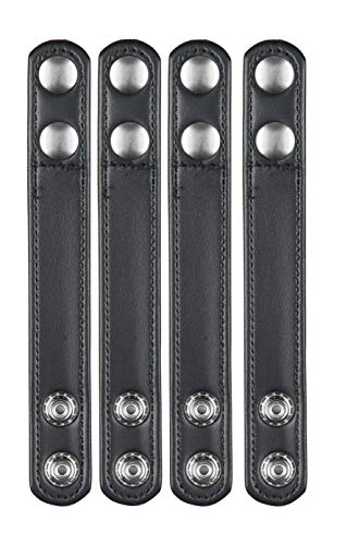 Bianchi AccuMold Elite 4-Pack 7906 Chrome Snap Belt Keepers (Plain Black)