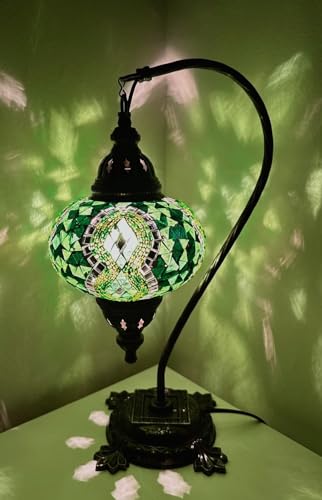 Samarkand - Lights Mosaik - Stehlampe L Tischlampe Mosaiklampe Grün Handgefertigte Mosaiklampe Orientalische Türkische Marokkanische Dekorative Mosaik Tischlampe
