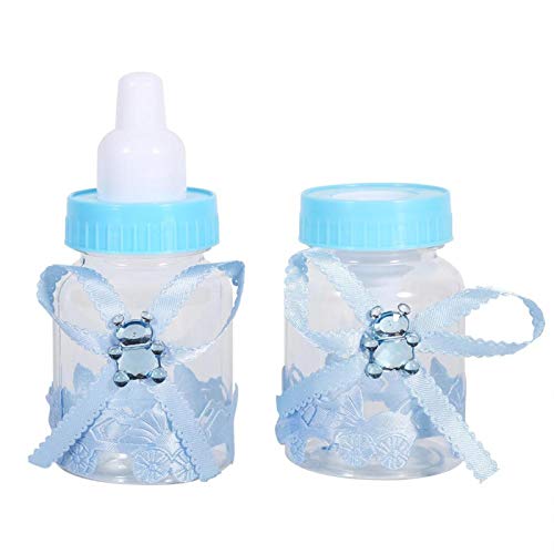 Geschenk-Bevorzugungs-Flasche, Süßigkeiten-Flasche 1,6 x 3,5 Zoll Baby-Dusche-Flasche zum Verpacken von Süßigkeiten, Pralinen oder kleinen Geschenken in Babyparty-Party, Kinderparty Children(blue)