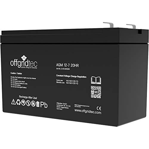 Offgridtec® 7Ah 12V Bleiakku AGM Zyklenfest USV Ersatz VRLA Batterie