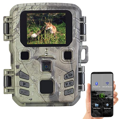 VisorTech Mini Wildkamera: WLAN-2K-Wildkamera, PIR, Nachtsicht, 6 Monate Stand-by, App, IPX5 (HD Wildkamera)