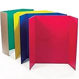 Baker Ross Farbige Dreifach Gefaltete Präsentationstafeln - 4er Pack, sortierte Farben, für die Präsentation von Projekten und Präsentationen auf dem Tisch (EK710)