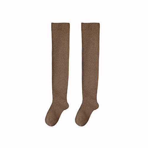 2 Paare Frauen Kälber Socken Mode Lange Tube Athletische Socken Casual Rutsch Rutsch Cotton Socken (Color : Coffee color, Size : 35-40)