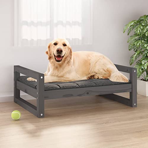 Hundebett, Hundebett, Hundebett, Sofa, für Hunde, Katzen, Haustiere, Hundebett, grau, 75,5 x 55,5 x 28 cm, Kiefernholz, robust