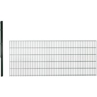 hadra Doppelstabmattenzaun, grün, 6/5/6 mm, Erweiterungs-Set à 2,5 m, inkl. Pfosten, FL - gruen