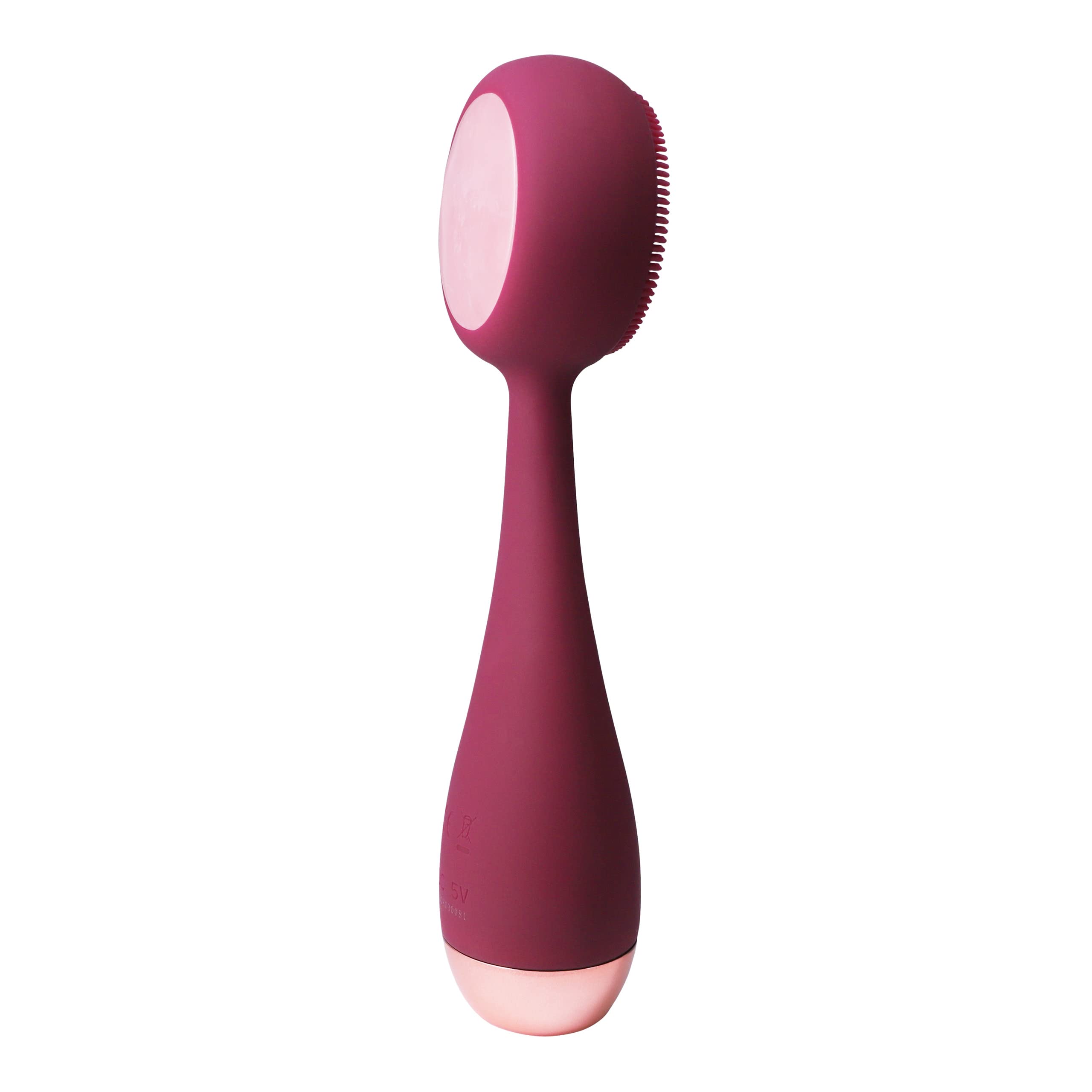 PMD Clean Pro RQ - Smart Gesichtsreinigungsgerät mit Silikonbürste & Rosenquarz Edelstein ActiveWarmth Anti-Aging Massagegerät - Wasserdicht - SonicGlow Vibration - Klare Poren & Mitesser