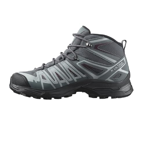 Salomon Damen X Ultra Pioneer Mid Gore-Tex Hiking Shoe, Ebony-Stormy Weather-Winetasting, 38 EU