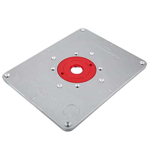 Router Tisch Einsatzplatte,Jadpes 300mm x 235mm x 9,5mm DIY Router Tabelle Insert Plate und Insert Ring Holzbearbeitungswerkzeug