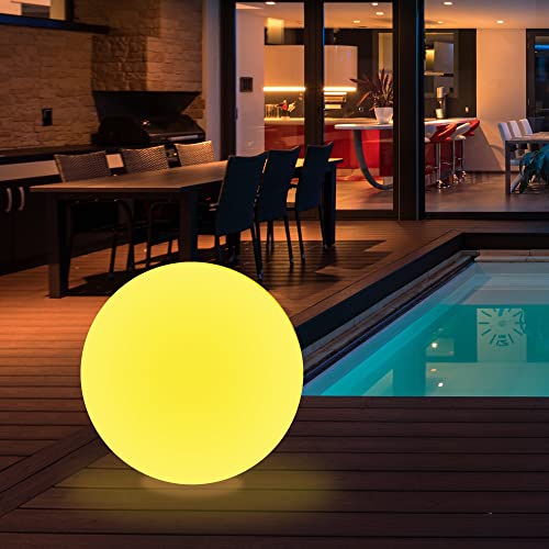 wuuhoo® LED Solarlampe Gloria mit 16 Farben 20-50cm, wetterfester und dimmbarer LED Kugel mit Fernbedienung, Solar Kugellampe für Drinnen und Draußen, Gartenlampe, Gartenbeleuchtung 50 cm
