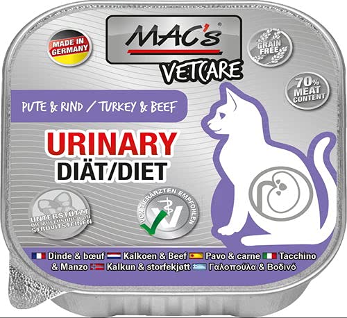 MACs Cat Vetcare Urinary Pute & Rind 100g für Katzen 16er Pack (16 x 100g)