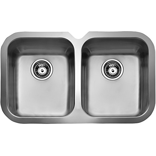 FREGADERO BE 2C 765 Fregadero BE inox 2 cubetas, 200mm, Mueble 80