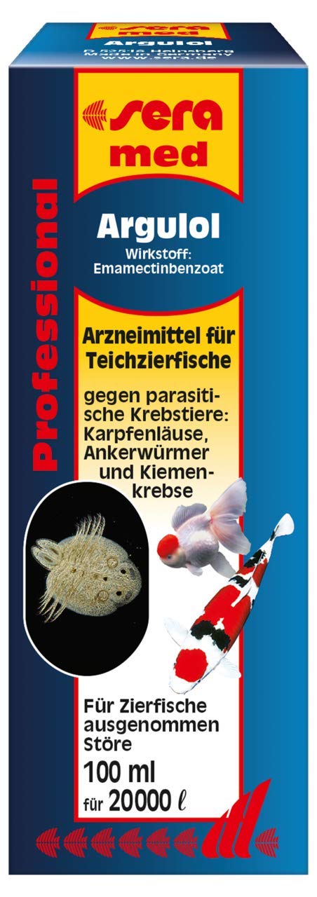 sera 43081 med Professional Argulol 100ml für 20.000 Liter - Arzneimittel für Teichfische gegen parasitische Krebstiere, wie Karpfenläuse, Ankerwürmer und Kiemenkrebse