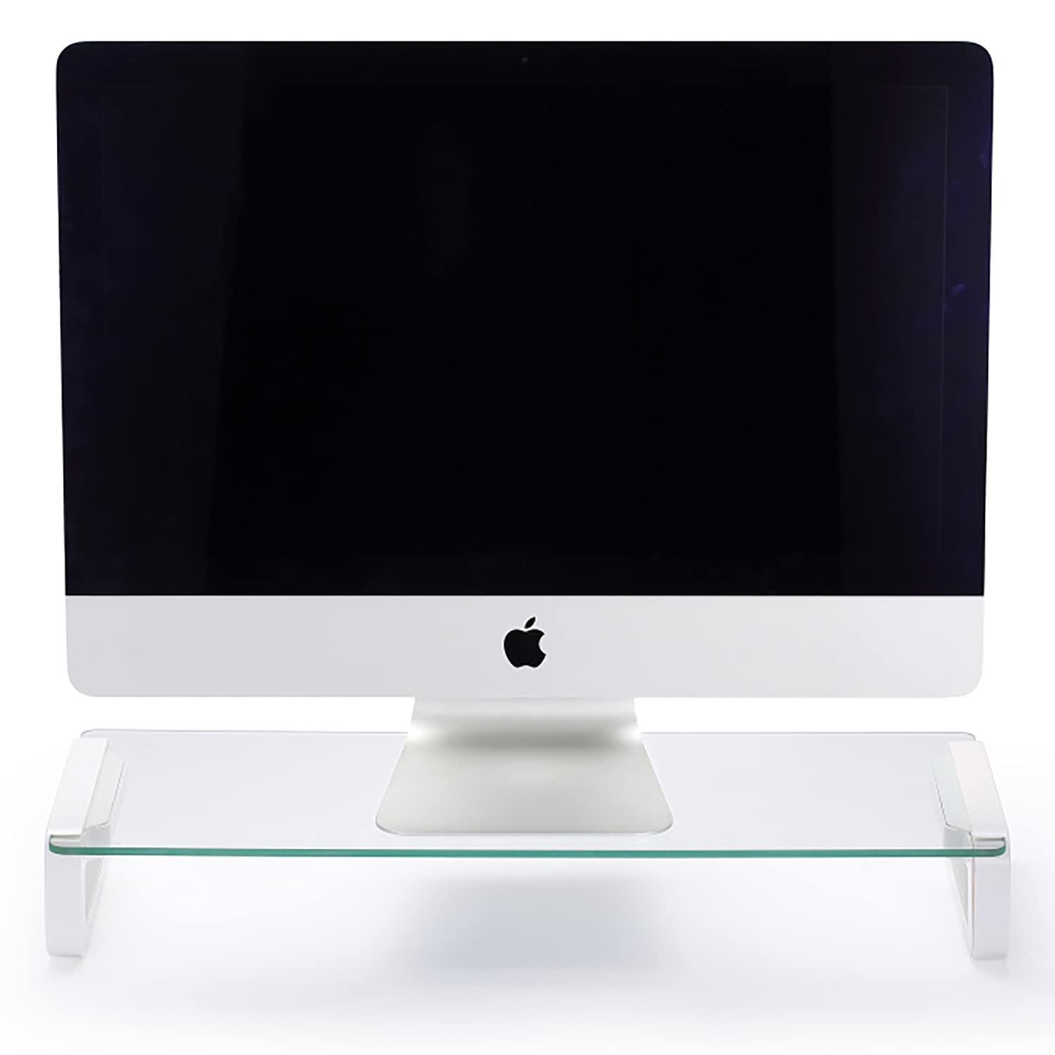 Slabo Monitorständer Notebookhalterung für Monitor | Bildschirme | iMac | MacBook | TV | Notebook | Laptop Aluminium - Plexiglas - Weiß