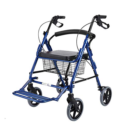 Elektrischer Rollstuhl-Gehwagen mit Sitz, rollender Gehwagen aus Aluminiumlegierung mit 8-Zoll-Rädern, unterstützt bis zu 350 lbs, Gehhilfe, Burgund