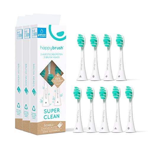 HappyBrush HAV3W Aufsteckbürsten für elektrische Zahnbürste 3 St. Weiß