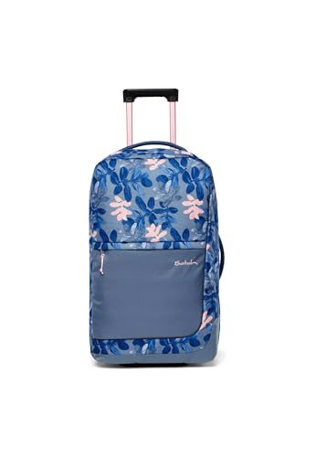 satch Flow M Trolley Koffer Handgepäck 35 l 54x32x23 cm oder Koffer groß 55 l 65x37x29 cm, inkl. Wäschebeutel, Reisegepäck Summer Soul - Blau