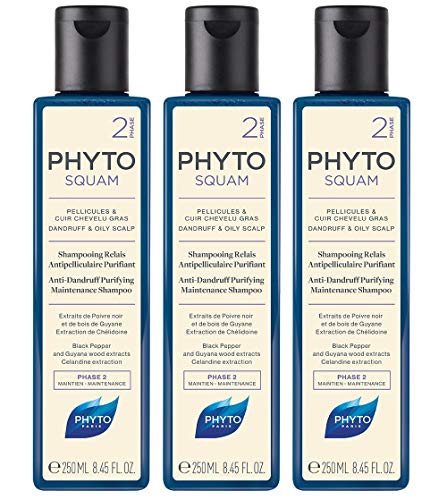 3er Phyto Phytosquam Anti Schuppen Tiefenreinigendes Shampoo 2 Phase 250 ml