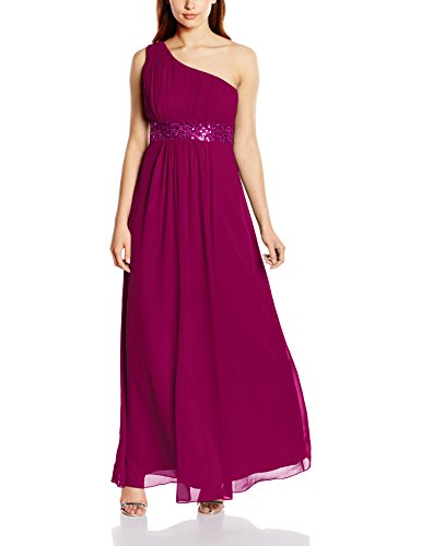 Astrapahl Damen Kleid One Shoulder mit Pailletten, Maxi, Einfarbig, Gr. 38, Violett