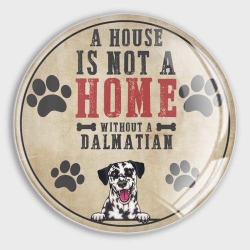 Evans1nism Glas-Kühlschrankmagnete "A House Is Not A Home Without A Dalmatiner", kleine Magnete für Hundeliebhaber, runde Magnete, Tierwelpe, Whiteboard-Magnet für Schrank, Geschirrspüler, Schrank,