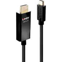 Lindy - Videoschnittstellen-Converter - HDMI / USB - USB-C (M) bis HDMI (M) - 3,0m - abgeschirmt - Schwarz - rund, 4K Unterstützung (43293)