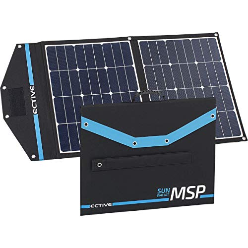 ECTIVE 12V 80W Faltbares Solarmodul Monokristallin mit Ösen zum Aufhängen MSP SunWallet 80 für Camping