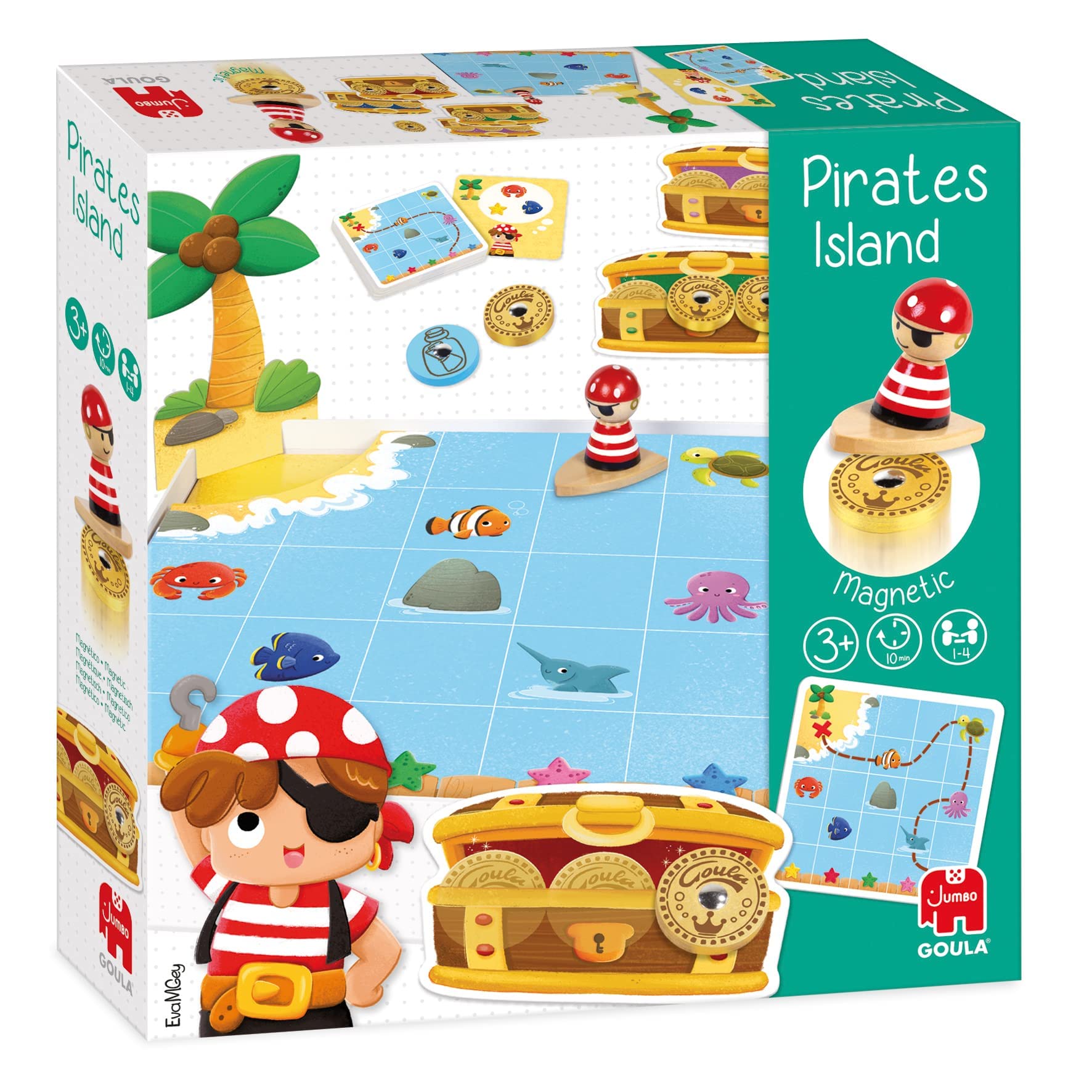 GOULA Pirateninsel - Spiel für Kleinkinder ab 3 Jahren für 1 bis 4 Spieler