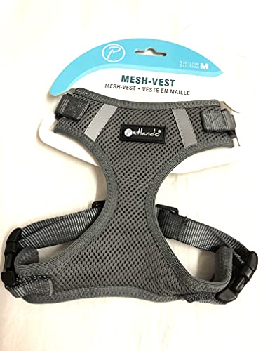 Petlando Brustgeschirr Mesh Vest Anthrazit M (Halsumfang32-37 cm, Brustumfang 41-53 cm)