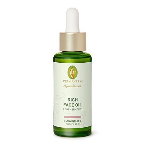 PRIMAVERA Rich Face Oil - Regenerating 30 ml - Naturkosmetik - Leichtes Gesichtsöl für reife, anspruchsvolle Haut - aktiviert die Zellen und festigt die Haut - vegan