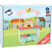 Small Foot 11065 Eiswagen aus Holz, auf beweglichen Rädern, mit 12 verschiedenen Eissorten Spielzeug, Mehrfarbig