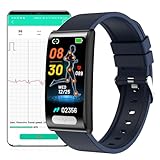 DigiKuber Smartwatch mit EKG, Wasserdicht IP68 Smart Watch Herren Damen mit Schrittzähler Herzfrequenzmesser Anrufbenachrichtigung für Android iOS (Blau)