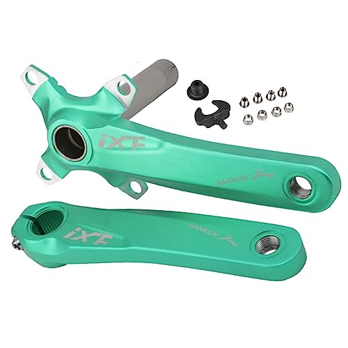 MTB Kurbelarm 170mm Aluminiumlegierung Links Rechts Kurbelgarnitur 104BCD Fahrrad Hohl Integrierte Kurbel for Mountainbike (Color : Groen, Size : 170mm)