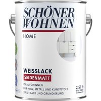 SCHÖNER WOHNEN FARBE Weißlack »Duracryl Weißlack seidenmatt seidenmatt, 2,5 L«